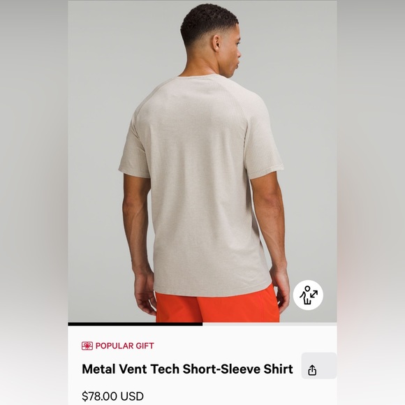Lululemon Metal Vent tech short sleeve short Medium (Raw Linen/white) - Picture 4 of 4